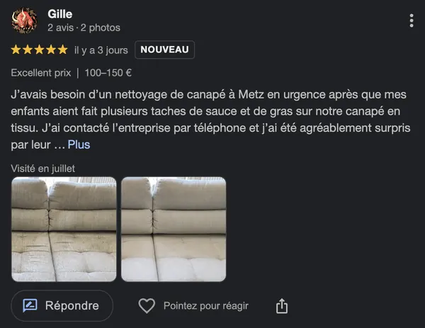 Avis Google client 1