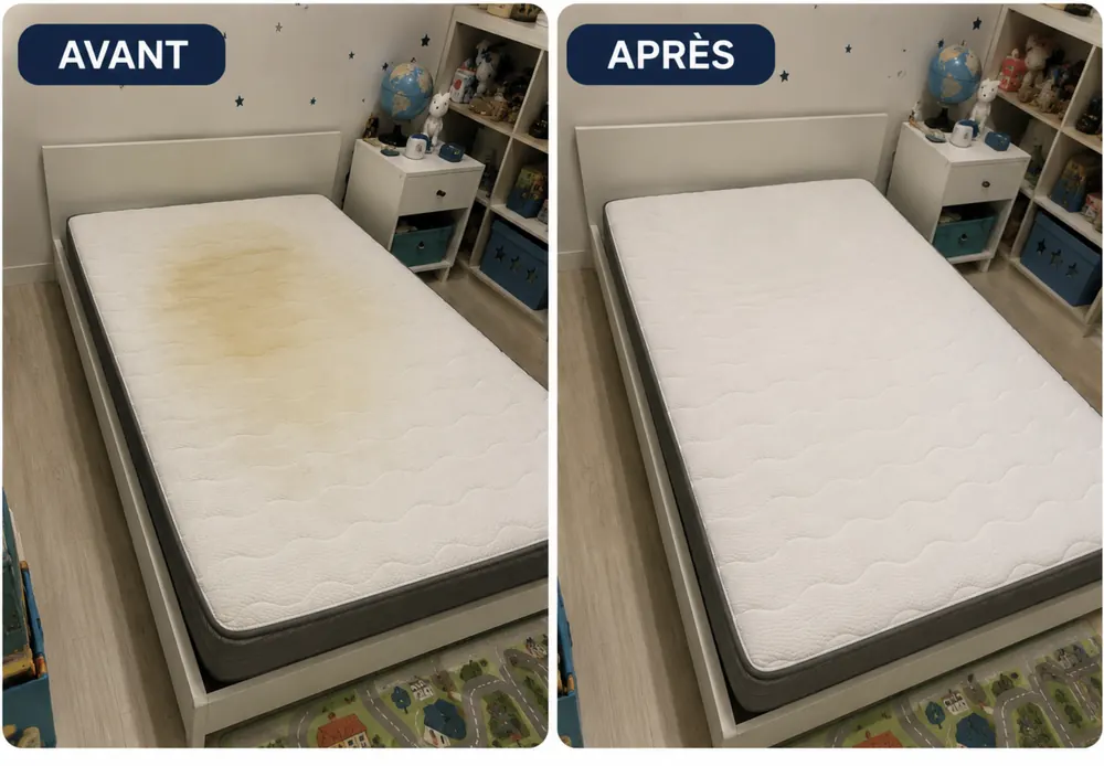 Rénovation matelas — avant / après